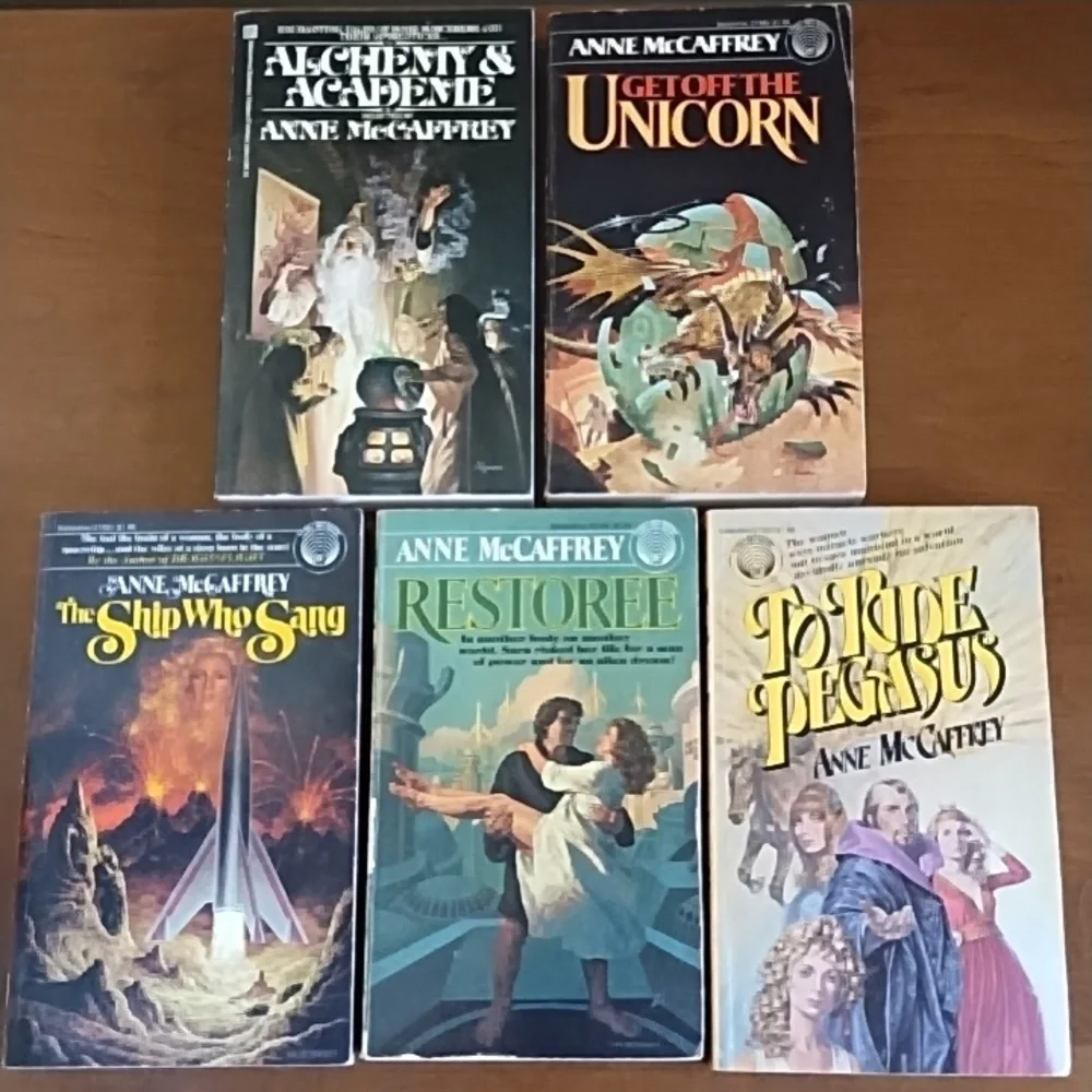 Anne McCaffrey 5 Books Vintage Fantasy Science Fiction Romance Space Travel